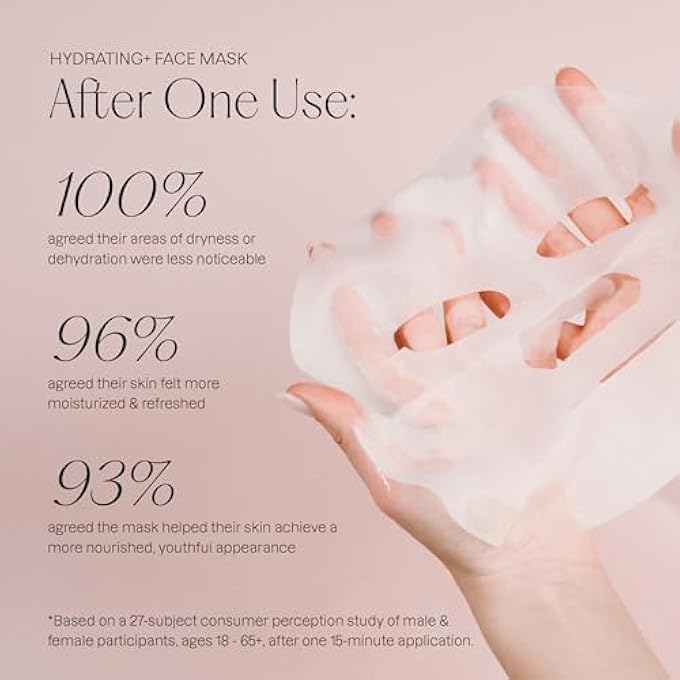 Karuna SKIN - HYDRATING+ FACIAL MASK FOR WELL-MOISTURIZED & HYDRATED SKIN, GLOW-ENHANCING FACIAL SKIN CARE PRODUCTS, HYDRATING FACE MASKS WITH NATTO, NIACINAMIDE & SODIUM LACTATE, 4 SHEETS PER PACK - Image 3